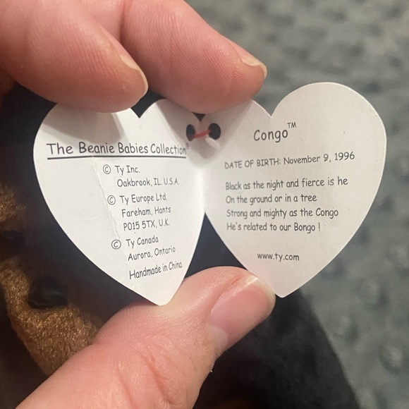 TY Beanie Babies Congo the gorilla NWT collectible novelty plush animal - Picture 3 of 4